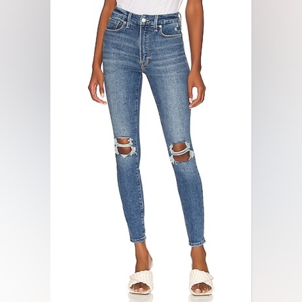 Good American NEW Good Waist Distressed Jeans 10/30
